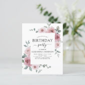 Budget Dusty Pink Geburtstagsparty Blumenladen (Stehend Vorderseite)