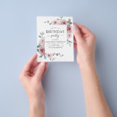 Budget Dusty Pink Geburtstagsparty Blumenladen Flyer (Gruppe)