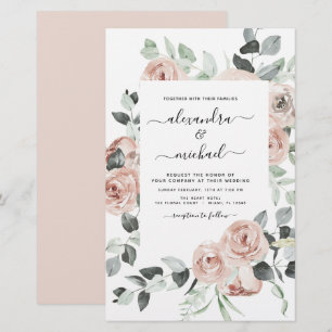 Budget Dusty Pink Grüne Einladungen Hochzeit