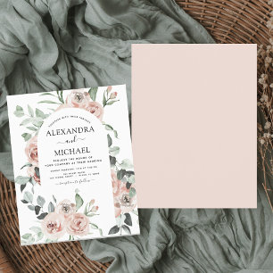 Budget Dusty Pink Grüne Einladungen Hochzeit