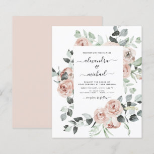Budget Dusty Pink Grüne Einladungen Hochzeit