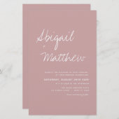 Budget Dusty Pink Rose Einladung zur Hochzeit (Vorne/Hinten)