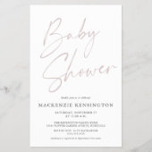 Budget Dusty Pink Simple Script Baby Dusche FLYER (Vorne)
