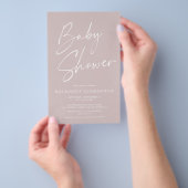 Budget Dusty Pink Simple Script Baby Dusche FLYER (Handgriff)