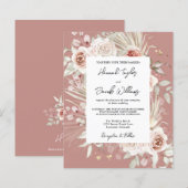 Budget Dusty Rose Boho Hochzeit Einladung (Vorne/Hinten)