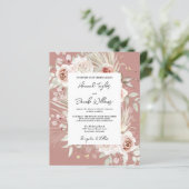Budget Dusty Rose Boho Hochzeit Einladung (Stehend Vorderseite)