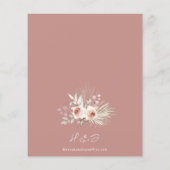 Budget Dusty Rose Boho Hochzeit Einladung (Rückseite)