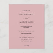 Budget Dusty Rose Calligrafy Wedding (Vorderseite)