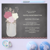 Budget Dusty Rose Floral Mason Jar Brautparty Flyer (Einzeln)