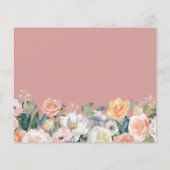 Budget Dusty Rose Floral Wedding Details Card (Rückseite)