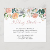 Budget Dusty Rose Floral Wedding Details Card (Vorderseite)