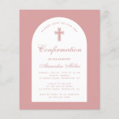 Budget Dusty Rose Girl Confirmation Einladung (Vorderseite)