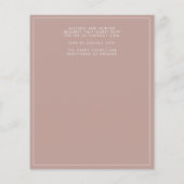 Budget Dusty Rose Hochzeit Einladung Flyer (Hinten)
