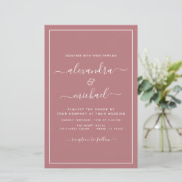 Budget Dusty Rose Hochzeit Moderne Typografie
