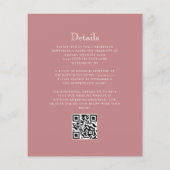 Budget Dusty Rose Monogram QR Code Hochzeit (Rückseite)