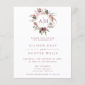 Budget Dusty Rose Monogram Wedding Fly Flyer (Vorne)