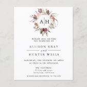 Budget Dusty Rose Monogram Wedding Fly Flyer (Vorne)