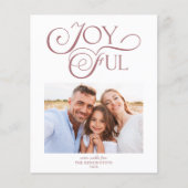 Budget Dusty Rose Muster Joyful Weihnachts-Foto (Vorderseite)