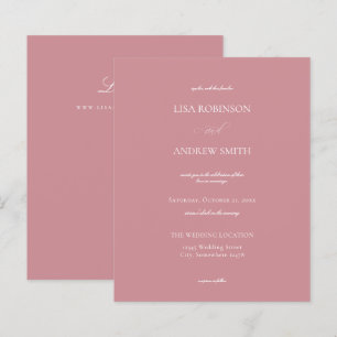 Budget Dusty Rose Pink Calligrafy Wedding