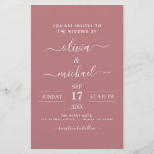 Budget Dusty Rose Pink Wedding Moderne Typografie (Vorderseite)