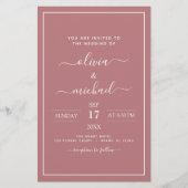Budget Dusty Rose Pink Wedding Moderne Typografie (Vorderseite)