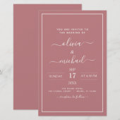 Budget Dusty Rose Pink Wedding Moderne Typografie (Vorne/Hinten)