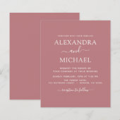 Budget Dusty Rose Pink Wedding Moderne Typografie (Vorne/Hinten)