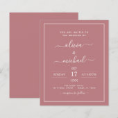 Budget Dusty Rose Pink Wedding Moderne Typografie (Vorne/Hinten)