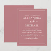 Budget Dusty Rose Pink Wedding Moderne Typografie (Vorne/Hinten)