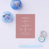 Budget Dusty Rose Pink Wedding Moderne Typografie Flyer (Einzeln)