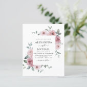 Budget Dusty Rose Rosa Blumengrün Hochzeit (Stehend Vorderseite)