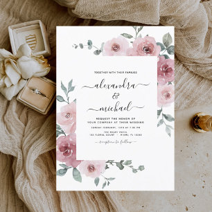 Budget Dusty Rose Rosa Blumengrün Hochzeit