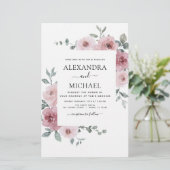 Budget Dusty Rose Rosa Blumengrün Hochzeit (Stehend Vorderseite)