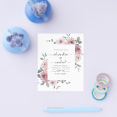 Budget Dusty Rose Rosa Blumengrün Hochzeit Flyer (Einzeln)