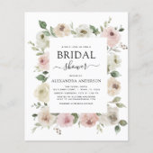 Budget Dusty Rose Rosa Brautparty Blumenstrauß Flyer (Vorne)