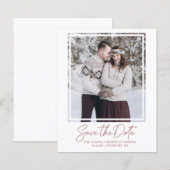 Budget Dusty Rose Rosa Foto Save the Date (Vorne/Hinten)
