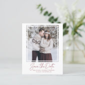 Budget Dusty Rose Rosa Foto Save the Date (Stehend Vorderseite)