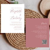 Budget Dusty Rose Script QR Code Wedite