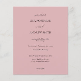 Budget Dusty Rose Wedding Flyer