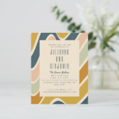 Budget Earthy Boho Abstrakt Wavy Pastel Wedding (Stehend Vorderseite)