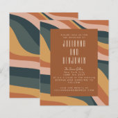 Budget Earthy Boho Wavy Lines Terracotta Wedding (Vorne/Hinten)