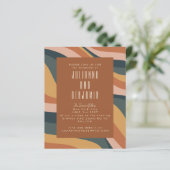 Budget Earthy Boho Wavy Lines Terracotta Wedding (Stehend Vorderseite)