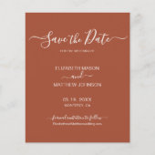 Budget Earthy Terracotta Script Save the Date (Vorderseite)