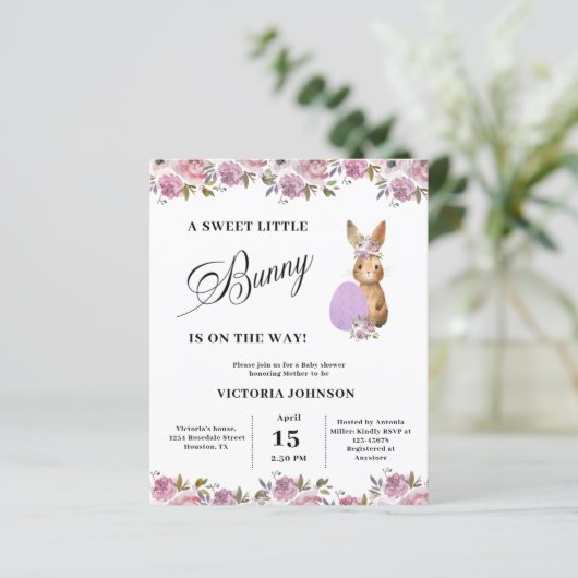 Budget Easter Baby Shower Invitation (Stehend Vorderseite)