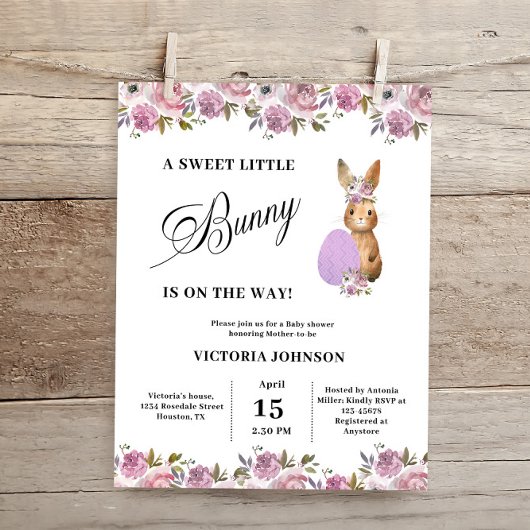 Budget Easter Baby Shower Invitation