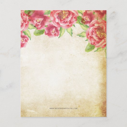 Budget Eiffelturm Brautdusche Einladung (Rückseite)