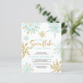 BUDGET Eine kleine Snowflake Baby Dusche Einladung (Stehend Vorderseite)