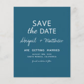 Budget Einfach Aquamarin Save the Date Einladung F Flyer (Hinten)