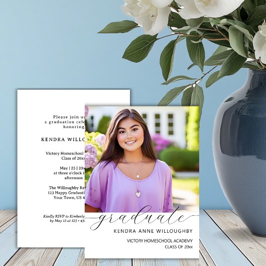 Budget Einfach Elegantes Foto Homeschool Abschluss