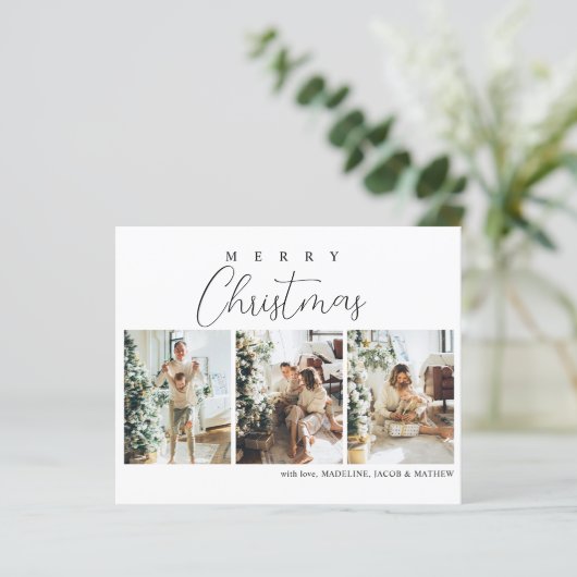 BUDGET Einfach Minimal Red Foto Collage Weihnachte (Stehend Vorderseite)